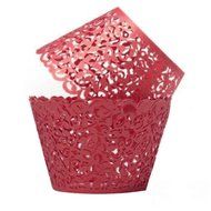 TStoy 100pcs Filigree Little Vine Lace Laser Cut Cupcake Wrapper Liner Baking Cup Muffin Case Trays Wedding Birthday... N3