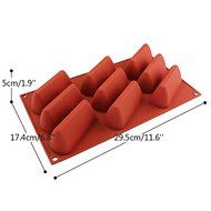 Baking Pastry Mould 9-Cavity Wedge Design Silicone Flexible Mold Cake, Chocolate, Candy Pan, Brownie, Ice Cream... N6