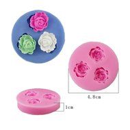 SHINA New Arrival Fondant Silicone Sugar Three Circular Peony Flowers Shaped Cake Craft Mold For Your Baby N2