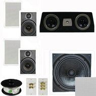 Theater Solutions 5.1 Home Theater 6.5&quot; Speaker Set with Center, 10&quot; Passive Sub More TS65WC51SET10