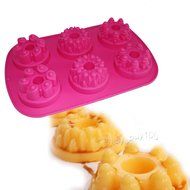 X-Haibei Fancy Monarch Chocolate Ice Cream Mini Bundt Cake Donut Mold Silicone Pan