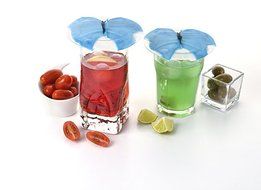 Charles Viancin Butterfly Drink Cover Set/2 - Blue