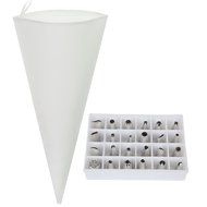 Reusable Cake Decorating Icing Supplies- Piping Pastry Bag (18&quot;) and Tip Set- 24 Pieces with Storage Box N3