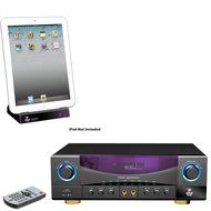 Pyle Stereo Receiver and iPod Dock Package - PT530A Two Channel 350 Watts Built-In AM/FM Radio Amplifier Receiver... N2