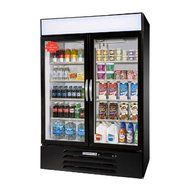 Beverage-Air MMR49-1-B-LED MarketMax 52" Two Section Glass Door Reach-In Merchandiser Refrigerator with LED Lighting...