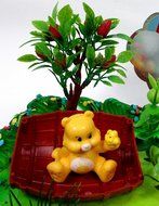 CARE BEARS 16 Piece Birthday CAKE Topper Set, Featuring 10 Care Bear Figures, Decorative Themed Accessories, Figures... N4