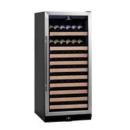 KingsBottle 98 Bottle Single Zone Wine Cooler, Black with Glass Door N2