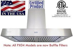 XtremeAir PX04-I42, 42" wide, 900 CFM, LED lights, Both Side accessible Control, Swing-able Flat Filters, 1.0mm...