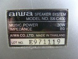 Aiwa Black Net SX-R210 Surround Speaker System 2 Bookshelf Surround Speakers N6