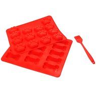 Kingstar Silicone Mini Paw Cake Pan Bone Bakeware Baking Mold Set of 2 with Lovely Brush, 29-cavity N4