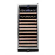 KingsBottle 98 Bottle Single Zone Wine Cooler, Black with Glass Door N3