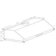 AKDY&reg; 54" Dual Motor Under Cabinet Touch Screen Display Stainless Steel Powerful Kitchen Cooking Vent Range Hood