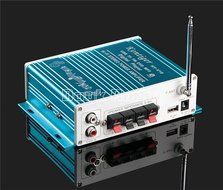 Douk Audio Bluetooth Digital HiFi Stereo Power Amplifier Bass Auto Car Audio Amp USB MP3 FM (Blue) N17