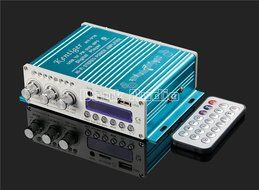 Douk Audio Bluetooth Digital HiFi Stereo Power Amplifier Bass Auto Car Audio Amp USB MP3 FM (Blue) N18