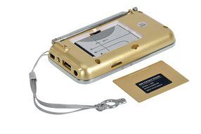 eJiasu Digital Mini FM Radio with SD/USB/TF /MP3 Format Music Player (Gold) N2
