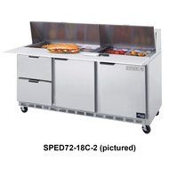 Beverage-Air Commercial Food Prep Tables 72 Sped72-12C-2