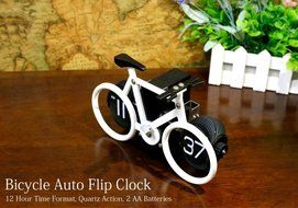 Bicycle Auto Flip Clock - 12 Hour Time Format, Quartz Action, 2 AA Batteries