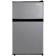 3.1 Cubic Foot Double Door Stainless Steel Refrigerator with Freezer