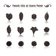 Silicone Chocolate Molds,Silivo 4 Pack 43-Cavity Molds-Leaf Round Plum Blossom Shape for Making Chocolate Chunks... N3