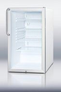 Summit SCR450L7TB 20&quot; Commercially Listed Compact Refrigerator With 4.1 cu. ft. Capacity Glass Door Factory Installed...