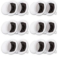 Acoustic Audio R191 In Ceiling / In Wall Speaker 6 Pair Pack 2 Way Home Theater 2400 Watt R191-6PR