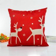 Pillow Cover,Haoricu Vintage Christmas Lovely Pillow Case Sofa Waist Throw Cushion Cover Home Decor (Coffee) N7