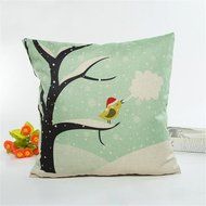 Pillow Cover,Haoricu Vintage Christmas Lovely Pillow Case Sofa Waist Throw Cushion Cover Home Decor (Coffee) N8