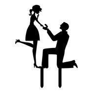 Black Cake Topper For Engagement Or Bridal N2