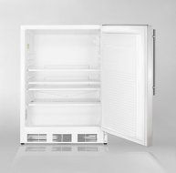 Summit FF7SSHVADA: ADA compliant commercial all-refrigerator for freestanding use, with white cabinet, stainless...