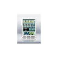 Summit SCR600LBIADA: ADA compliant, commercially approved glass door all-refrigerator for built-in use, with white...