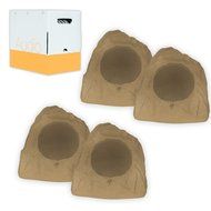 Theater Solutions 4R8S Outdoor Sandstone 8" Rock 4 Speaker Set with Wire for Yard Pool Spa Patio Garden
