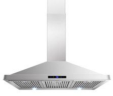 Golden Vantage 36" Kitchen Stainless Steel Wall Mount Range Hood LED Touch Control Panel w/ Baffle Filters GVBI...