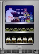Marvel MP24BCG3RS 24" Professional Beverage Center with 20 Wine Bottle Capacity 2 Glide-Out Adjustable Glass Shelves...