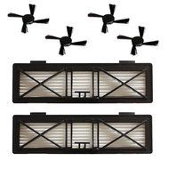 4 Replacement Hepa Filters Replace Part 945-0215 &amp; 6 Side Brushes For Neato BotVac D Series D70&#12289;70E&#12289;75&#12289;80&#12289;85 N6
