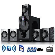 beFree Sound 5.1 Channel Surround Sound Bluetooth Speaker System in Black N7