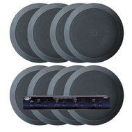 Pyle KTHSP85PBK 4 Room In-Ceiling Home Speaker System w/Speaker Selector &amp; Volume Control (Black) N3