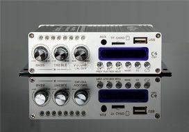 Douk Audio Bluetooth Digital HiFi Stereo Power Amplifier Bass Auto Car Audio Amp USB MP3 FM (Blue) N23