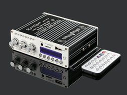 Douk Audio Bluetooth Digital HiFi Stereo Power Amplifier Bass Auto Car Audio Amp USB MP3 FM (Blue) N25