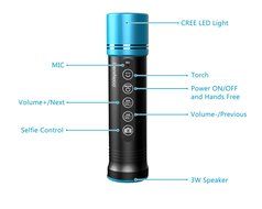 Trendwoo Outdoor Bicycle Bluetooth Speakers Waterproof Rechargeable LED Flashlight with Bike Mount for Cycling... N12