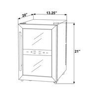 Firebird 12 Bottles Dual Zone Reversible Doors Stainless Steel Finish Wooden Shelves Freestanding Electric Wine... N3