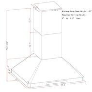 AKDY 30" Stainless Steel Island Mount Touch Control LED Display Removable Baffle Filter Kitchen Range Hood Cooking...