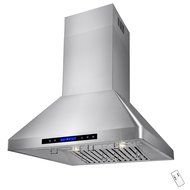 AKDY 30" Stainless Steel Island Mount Touch Control LED Display Removable Baffle Filter Kitchen Range Hood Cooking... N2