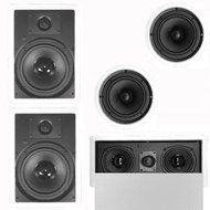 Theater Solutions 5.1 Home Theater 8&quot; and 6.5&quot; Speaker Set with Center, 12&quot; Powered Sub and More TS6C8WL51SET6 N2