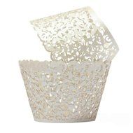 TStoy 100pcs Filigree Little Vine Lace Laser Cut Cupcake Wrapper Liner Baking Cup Muffin Case Trays Wedding Birthday... N4