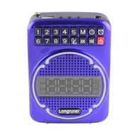 Longruner Portable Voice Amplifier Clock Fm USB Mini Megaphone Loudspeaker for Teacher,tour,sales(black) N15