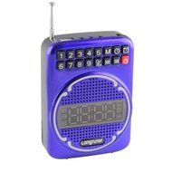 Longruner Portable Voice Amplifier Clock Fm USB Mini Megaphone Loudspeaker for Teacher,tour,sales(black) N16