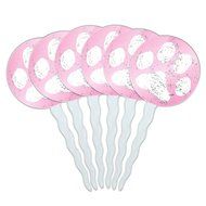 Set of 6 Cupcake Picks Toppers Decoration Paw Print - Pet Dog Cat N9