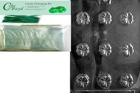 Cybrtrayd P017 Bite Size 4-Leaf Clover Chocolate Candy Mold with Exclusive Cybrtrayd Copyrighted Chocolate Molding... N2