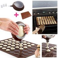 Blogger Macaron Kit Silicone Decomax Pen with 4 Nozzles and Baking Sheet - Cup Cake Muffin Pastry Cream Icing...