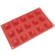 Freshware SM-101RD 15-Cavity Silicone Mini Pyramid Chocolate, Candy and Gummy Mold N3